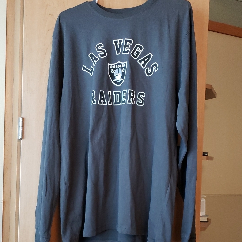 UTS '47 Brand Las Vegas Raiders Charcoal Long Sleeve 100% T-Shirt Size L